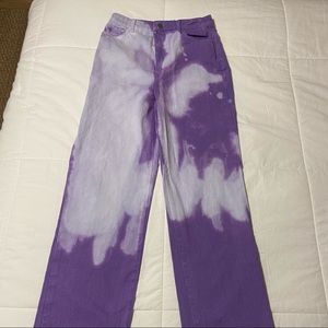 Boohoo Purple Bleached High Waisted Jeans